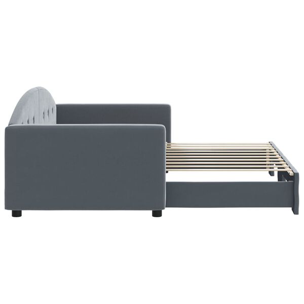 vidaXL Daybed with Trundle without Mattress Dark Grey 90x190 cm Single