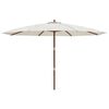 vidaXL Garden Parasol with Wooden Pole Sand 400x273 cm