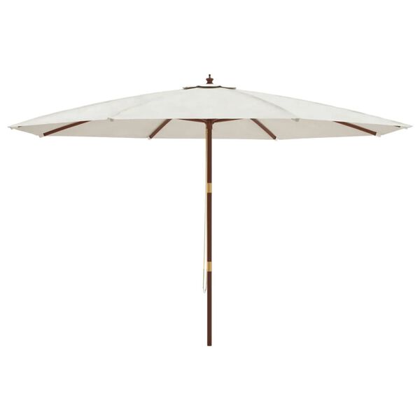 vidaXL Garden Parasol with Wooden Pole Sand 400x273 cm