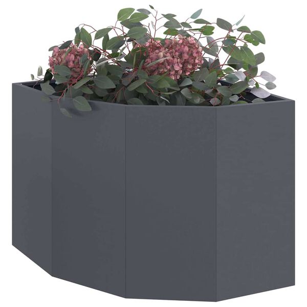 vidaXL Corner Planter Anthracite 60 x 60 x 50 cm Steel