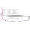 vidaXL Metal Bed Frame without Mattress with Headboard White 160x200cm