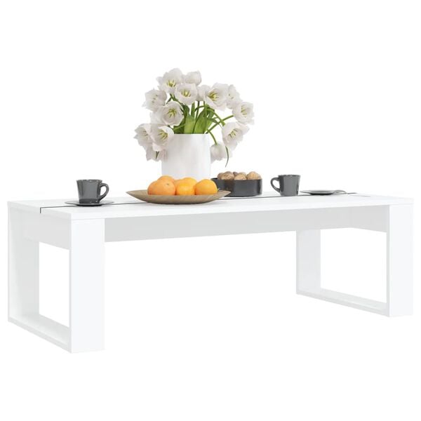 vidaXL Coffee Table White 110x50x35 cm Engineered Wood