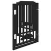 vidaXL Dog Gate with Door Foldable 6 Panels Black 300 cm Poplar Wood
