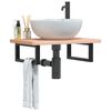 vidaXL Basin Shelf Wall Mounted Steel and Solid Wood Beech