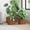 vidaXL Planter Basket with Storage 3 pcs Brown