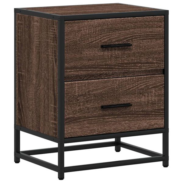 vidaXL Bedside Cabinet Brown Oak 40x31x50 cm Engineered Wood