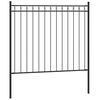 vidaXL Garden Fence Steel 1.7x0.8 m Black