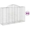 vidaXL Arched Gabion Baskets 6 pcs 200x50x120/140 cm Galvanised Iron