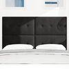 vidaXL Headboard with LED Strip Lights Adjustable Black 72 cm Velvet