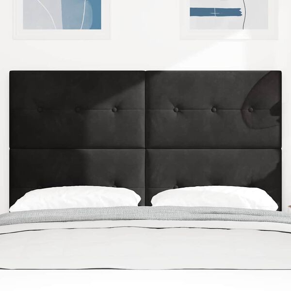 vidaXL Headboard with LED Strip Lights Adjustable Black 72 cm Velvet
