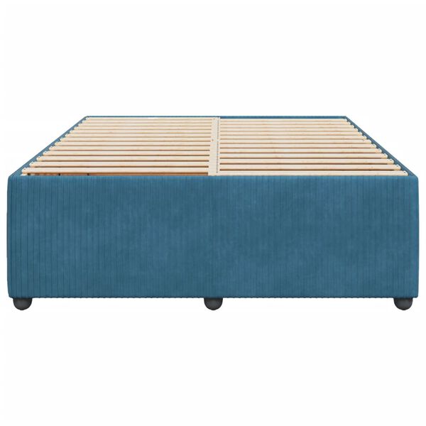 vidaXL Bed Frame without Mattress Blue 140x200 cm Velvet