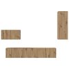 vidaXL Wall TV Cabinet Wall-mounted 4 pcs Artisan Oak Engineered Wood