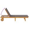 vidaXL Sun Lounger Reclining with Cushion Dark Grey Solid Acacia Wood