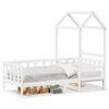 vidaXL Day Bed with Roof without Mattress White 90x200 cm Solid Wood