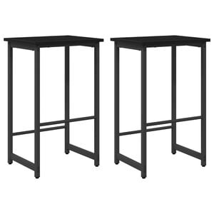 vidaXL Bar Stool 2 pcs Black Oak 40 x 32 x 74 cm Engineered Wood