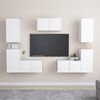 vidaXL 7 Piece TV Cabinet Set White Engineered Wood