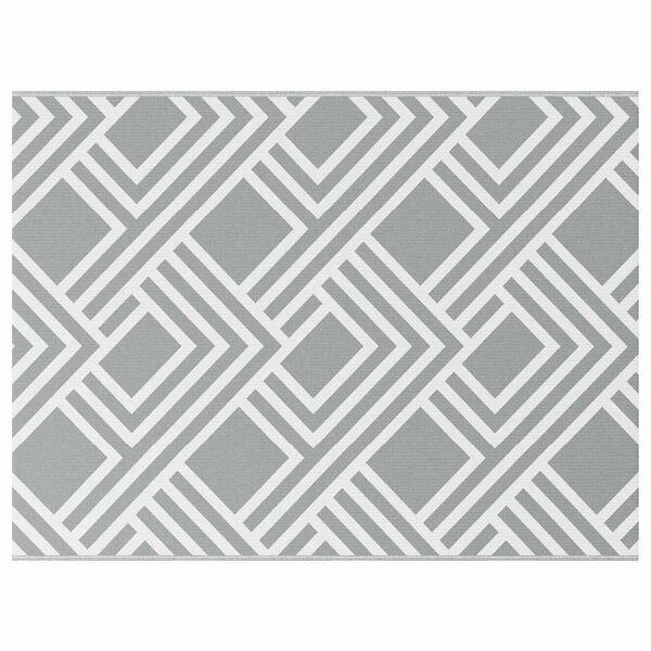 vidaXL Outdoor Rug Geometric ARAKIL Grey and White 400 x 300 cm