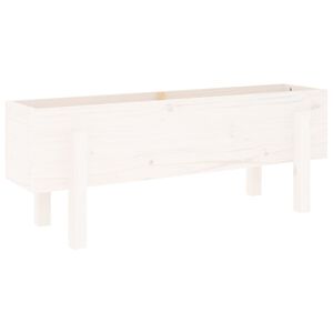 vidaXL Garden Raised Bed White 101x30x38 cm Solid Wood Pine