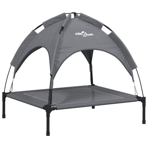 vidaXL Dog Bed with Canopy Anthracite Oxford Fabric and Steel