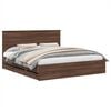 vidaXL Bed Frame with Drawer Brown Oak 200 x 200 cm Engineer Wood