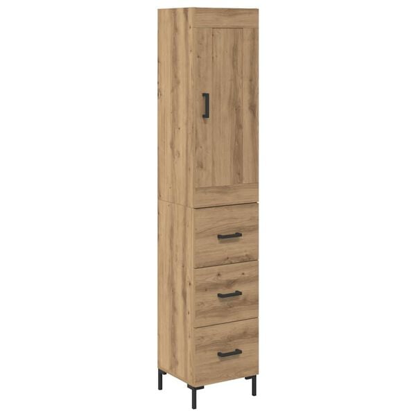 vidaXL Highboard Artisan Oak 34.5 x 34 x 180 cm Engineered Wood