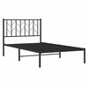vidaXL Metal Bed Frame without Mattress with Headboard Black 100x200cm