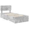 vidaXL Bed Frame with Drawer Concrete Grey 70 x 190 cm Engineered Wood