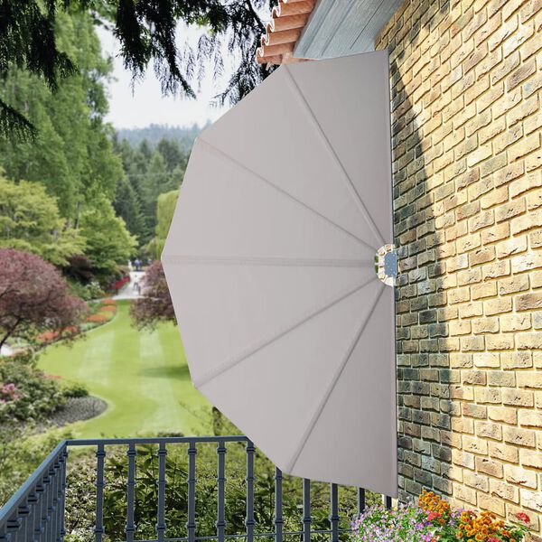 vidaXL Collapsible Terrace Side Awning Cream 160 cm