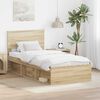 vidaXL Bed Frame with Headboard Sonoma 90 x 190 cm Engineered wood