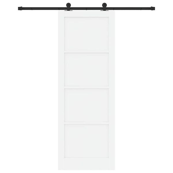vidaXL Sliding Door White and Black 83 x 232 cm Solid Pine Wood