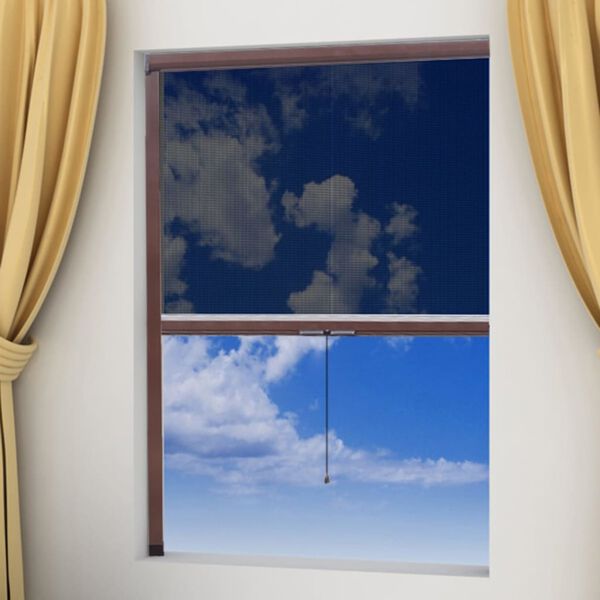 Brown Roll Down Insect Screen for Windows 140 x 170 cm