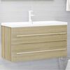 vidaXL 2 Piece Bathroom Furniture Set Sonoma Oak Engineered Wood