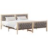 vidaXL Bed Frame with Headboard Taupe 160 x 200 cm Solid Pine Wood