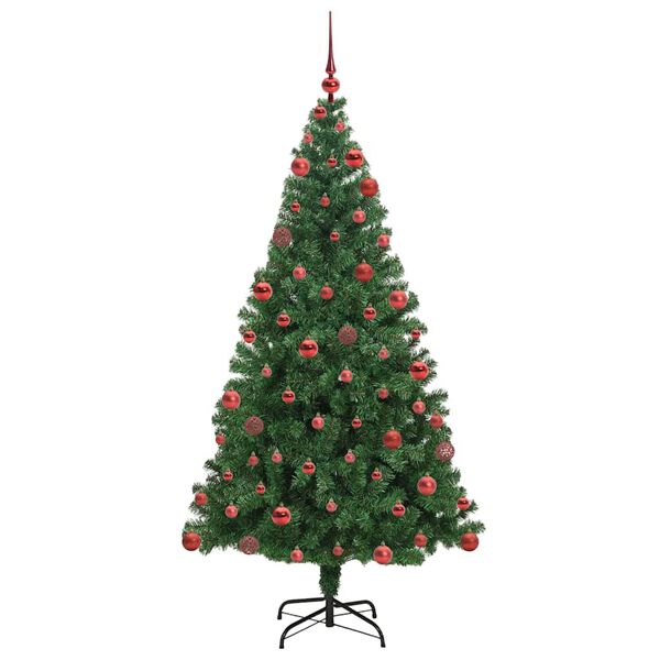 vidaXL Artificial Christmas Tree with 300 LEDs with Stand Green 180 cm