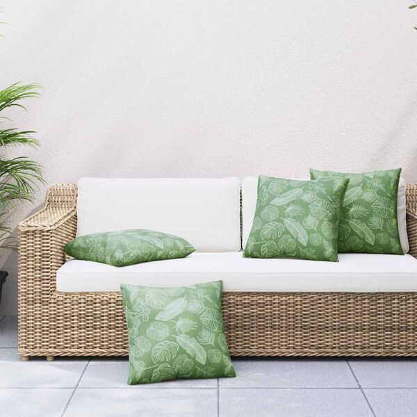 vidaXL Scatter Pillows 4 pcs Leaf Pattern 40 x 40 cm Polyester Farbic