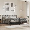 vidaXL Metal Bed Frame without Mattress with Footboard Black 183x213cm