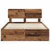 vidaXL Bed Frame with Headboard Old Wood 150 x 200 cm Solid Pine Wood