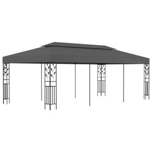 vidaXL Gazebo | Anthracite and Black | Powder-coated steel and polyester | 3x6 m