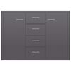 vidaXL Sideboard High Gloss Grey 88x30x65 cm Engineered Wood