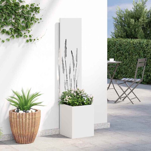 vidaXL Garden Privacy Screen White 32 x 140 cm Cold-rolled steel