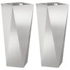 vidaXL Planter 2 pcs Silver 30 x 30 x 75 cm Stainless Steel