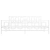vidaXL Metal Bed Frame without Mattress with Footboard White 200x200cm