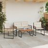 vidaXL Outdoor Furniture Set with Cushion 4 pcs Cream