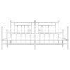 vidaXL Metal Bed Frame without Mattress with Footboard White 200x200cm