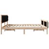 vidaXL Bed Frame with Headboard Black 180 x 200 cm Solid Pine Wood