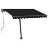 vidaXL Manual Retractable Awning with LED 300x250 cm Anthracite