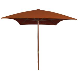 vidaXL Garden Parasol with Wooden Pole Terracotta 200x300 cm