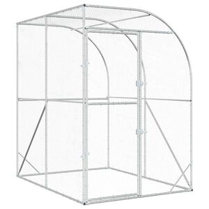 vidaXL Chicken Coop Silver 200 x 100 x 215 cm Galvanised Steel