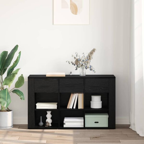 vidaXL Sideboard Black Oak 100 x 30 x 59.5 cm Engineered Wood