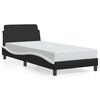 vidaXL Bed Frame "Dover" Black and White 90x190 cm Single Faux Leather